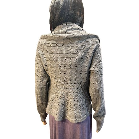 Kim Rogers Petite Open Front Gray Knit Cardigan size PL - Picture 4 of 5